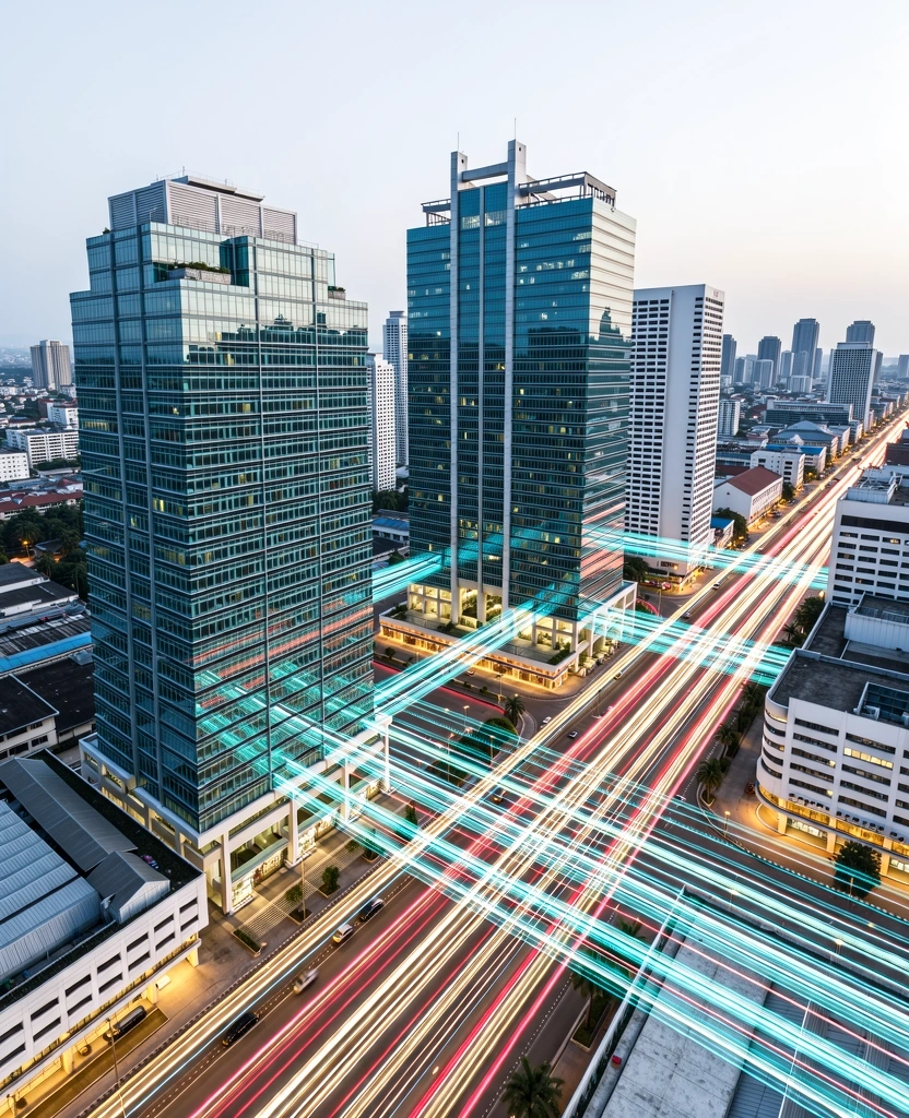 Modern business landscape representing market vision